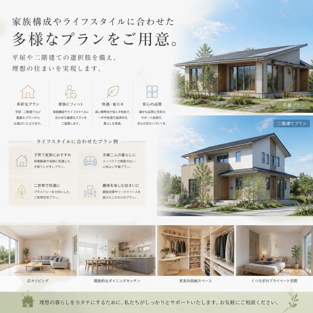 多様なプランとデザイン