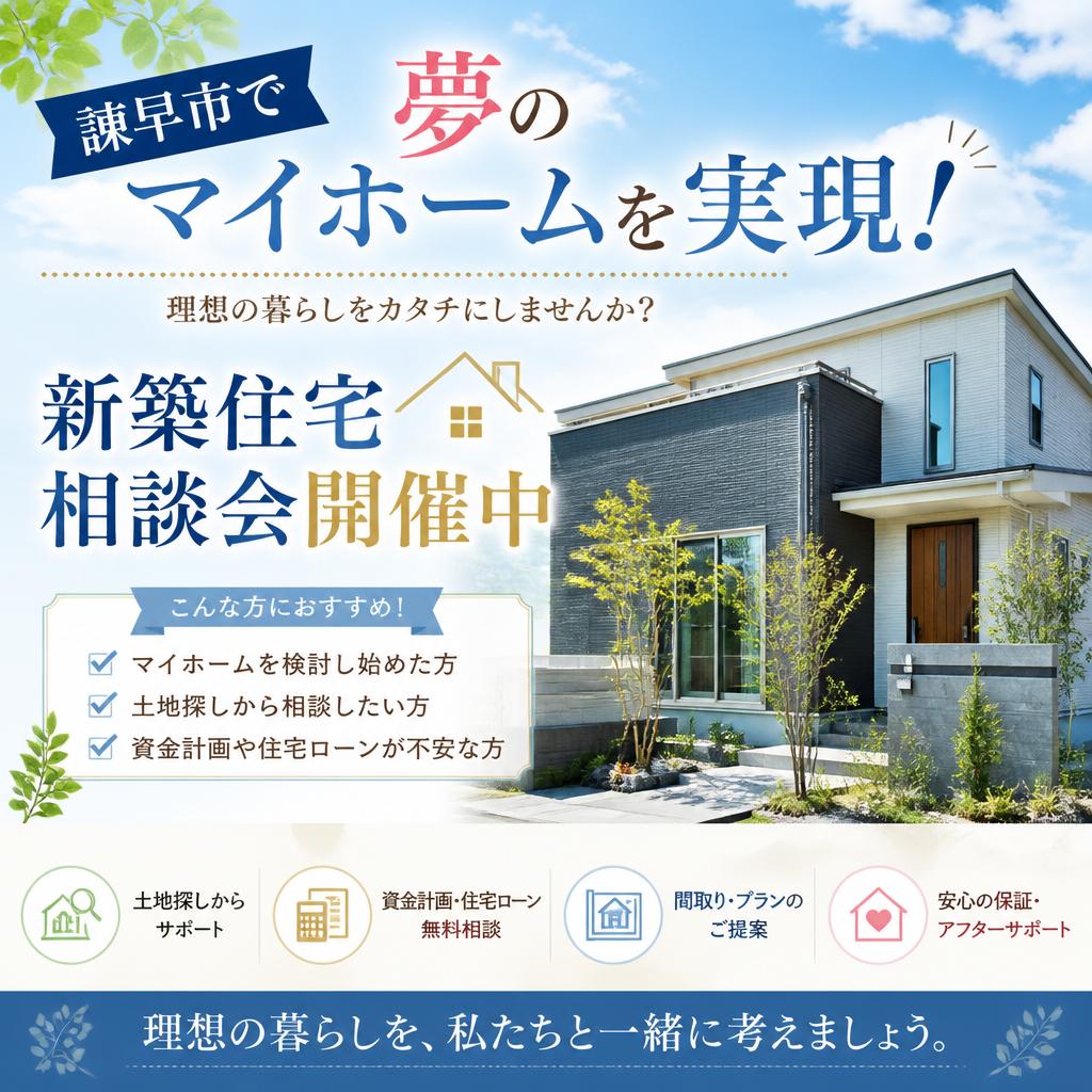 諫早市で夢のマイホームを実現！新築住宅相談会開催中