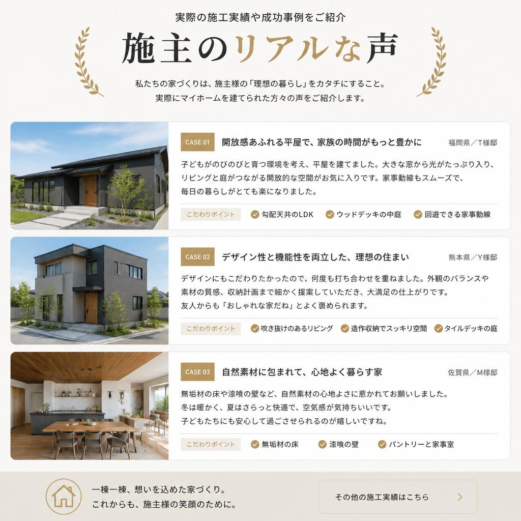 先輩の声と施工事例