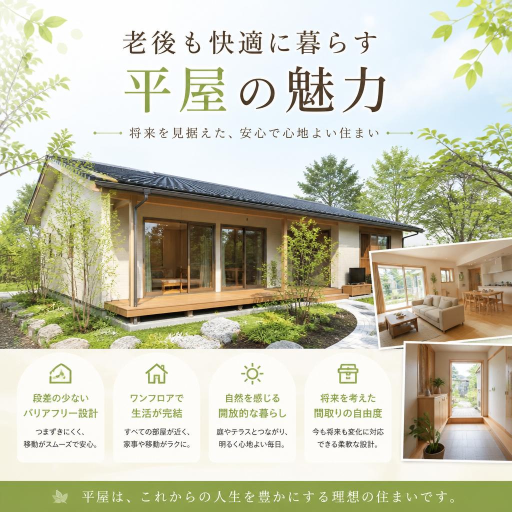 老後も快適に暮らす平屋の魅力