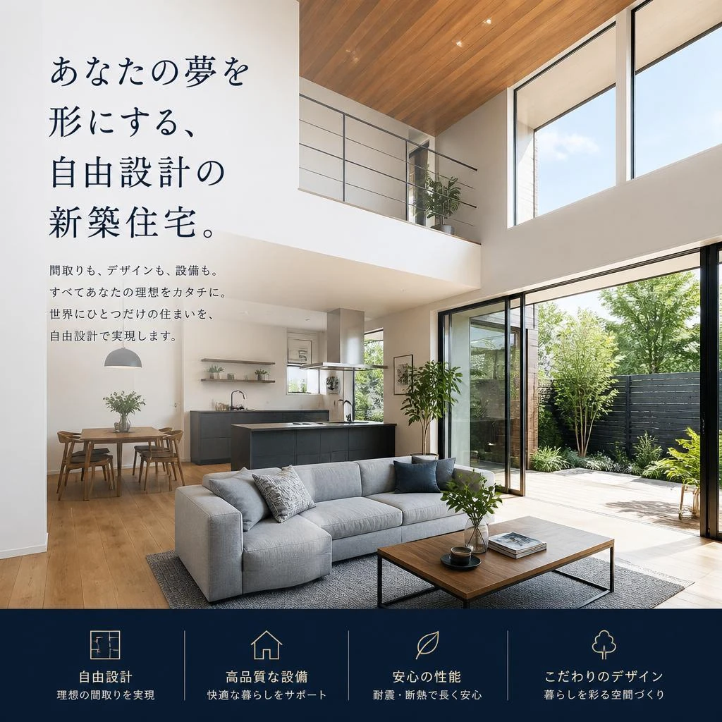 あなたの夢を形にする、自由設計の新築住宅。