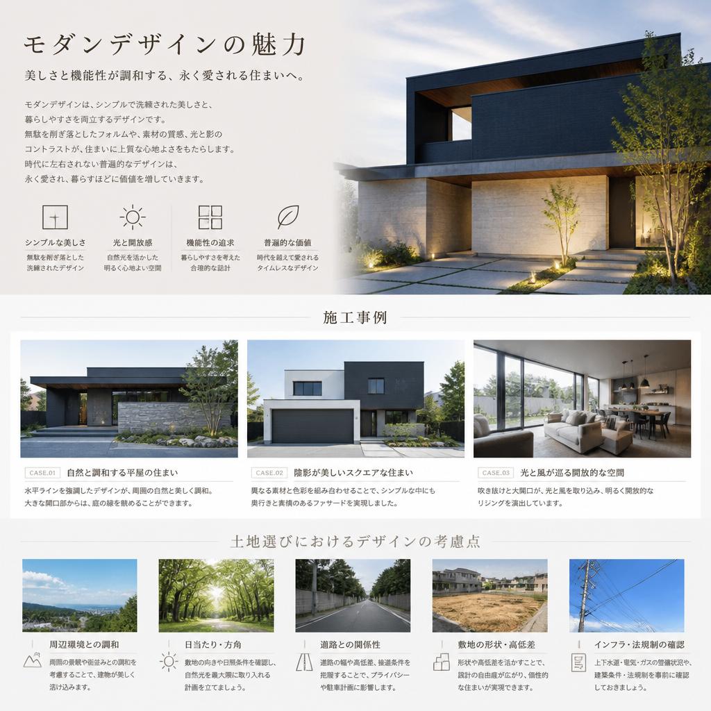 4. 現代的なモダンデザインの住宅